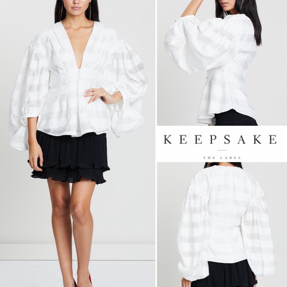 🔥BNWT KEEPSAKE The Label Unbroken Top Ivory Sz 6